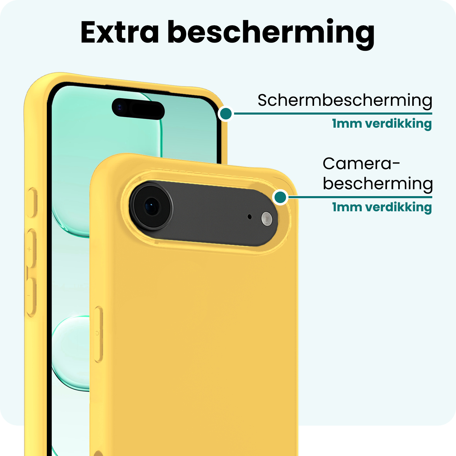 Forterra Forterra iPhone Air Hoesje Siliconen Met Screenprotector Met Dichte Notch - Geel