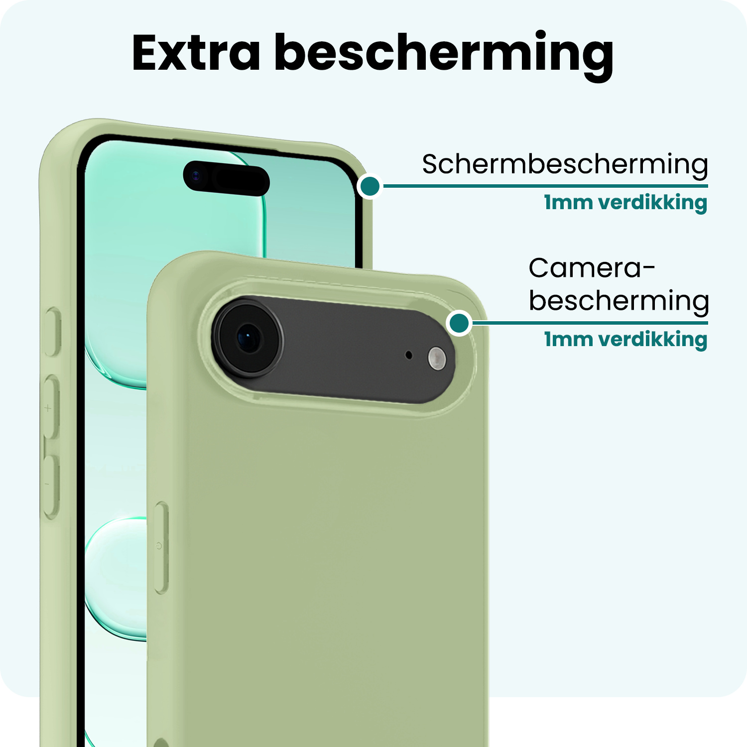 Forterra Forterra iPhone Air Hoesje Siliconen Met Screenprotector Met Dichte Notch - Groen