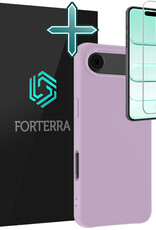 Forterra Forterra iPhone Air Hoesje Siliconen Met Screenprotector Met Dichte Notch - Lila
