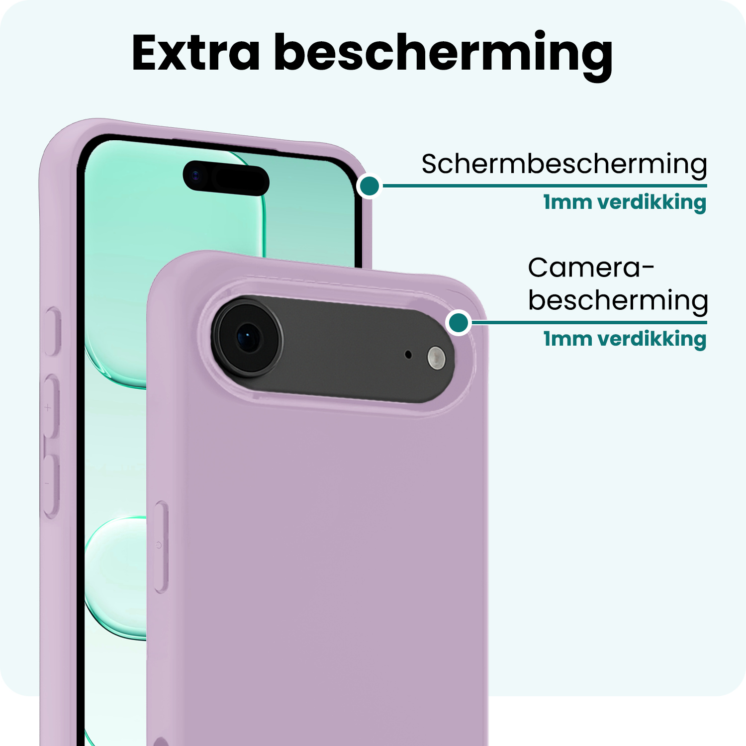 Forterra Forterra iPhone Air Hoesje Siliconen Met Screenprotector Met Dichte Notch - Lila