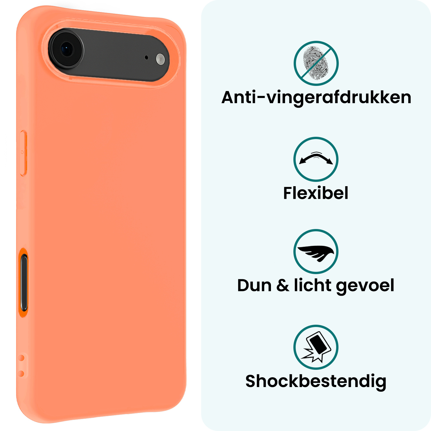 Forterra Forterra iPhone Air Hoesje Siliconen Met Screenprotector Met Dichte Notch - Perzik