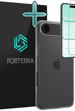 Forterra Forterra iPhone Air Hoesje Siliconen Met Screenprotector Met Dichte Notch - Transparant