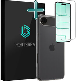 Forterra Forterra iPhone Air Hoesje Siliconen Met Screenprotector Met Dichte Notch - Transparant
