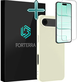 Forterra Forterra iPhone Air Hoesje Siliconen Met Screenprotector Met Dichte Notch - Wit