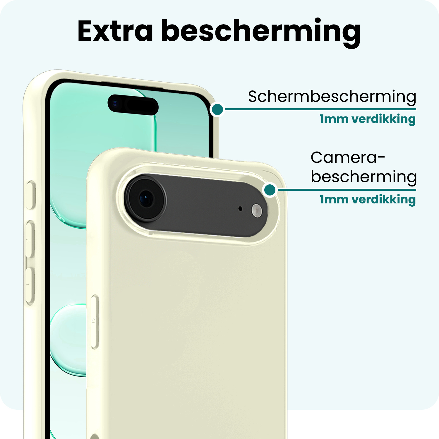 Forterra Forterra iPhone Air Hoesje Siliconen Met Screenprotector Met Dichte Notch - Wit
