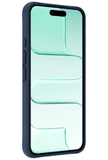 Forterra Forterra iPhone Air Hoesje Siliconen Met 2x Screenprotector Met Dichte Notch - Donkerblauw