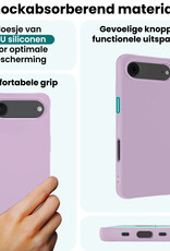 Forterra Forterra iPhone Air Hoesje Siliconen Met 2x Screenprotector Met Dichte Notch - Lila