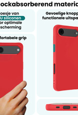 Forterra Forterra iPhone Air Hoesje Siliconen Met 2x Screenprotector Met Dichte Notch - Rood