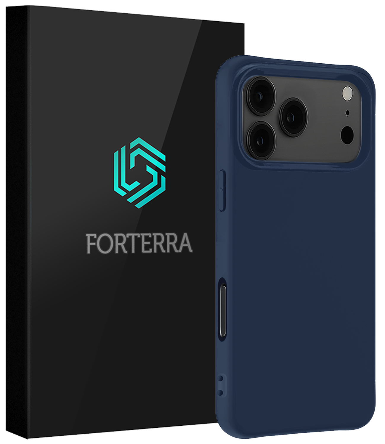Forterra Forterra iPhone 17 Pro Hoesje Siliconen - Donkerblauw