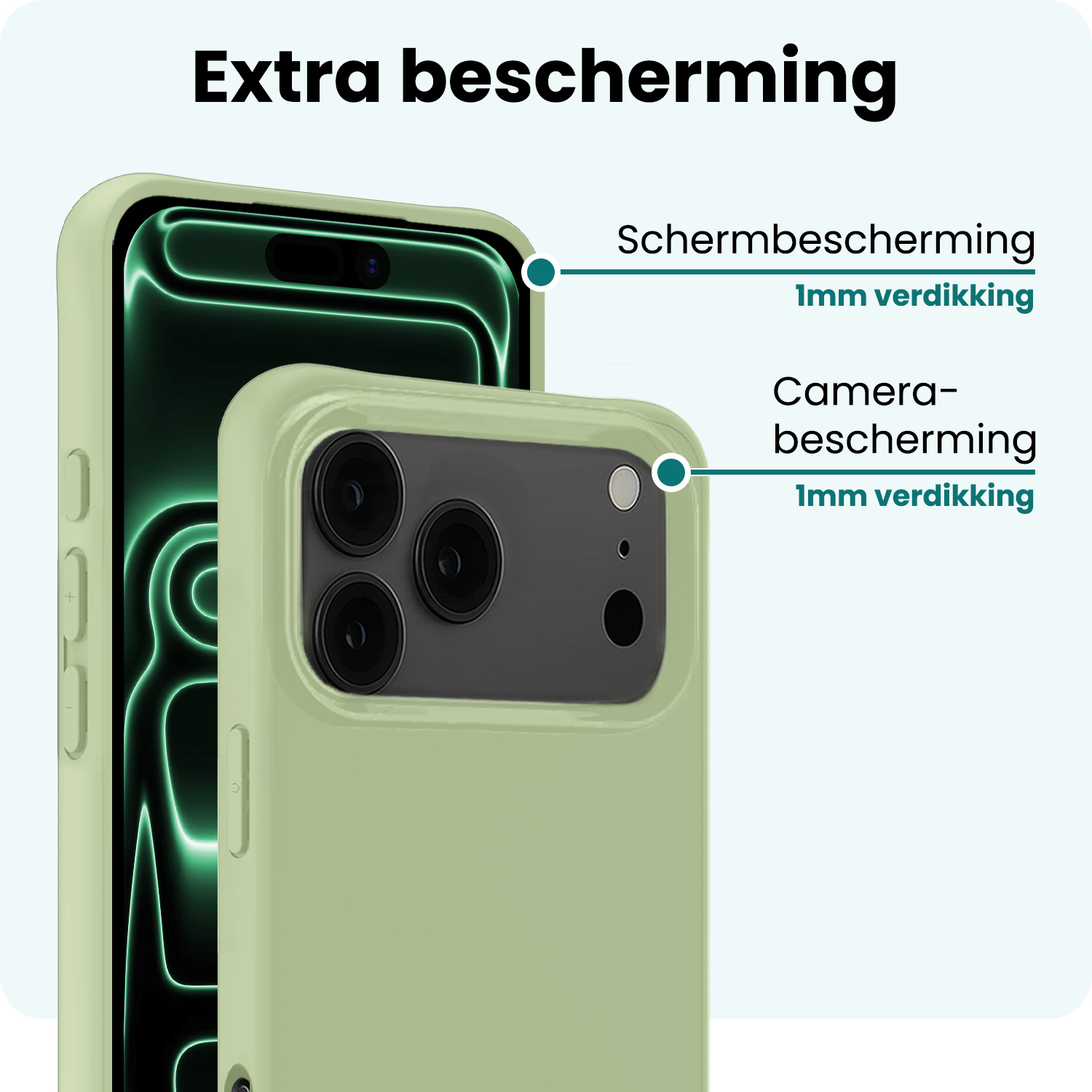 Forterra Forterra iPhone 17 Pro Hoesje Siliconen - Groen