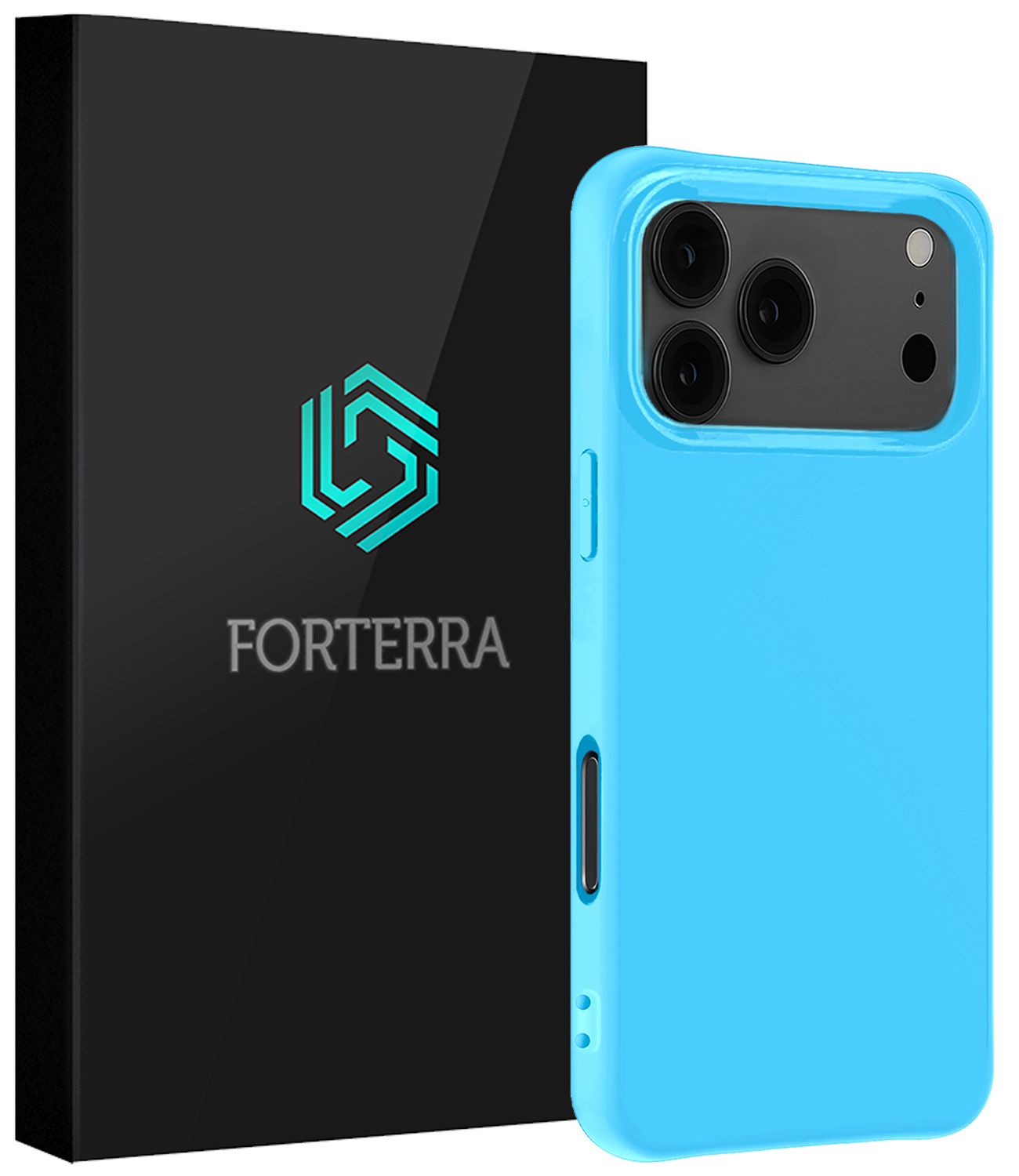 Forterra Forterra iPhone 17 Pro Hoesje Siliconen - Lichtblauw