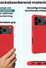 Forterra Forterra iPhone 17 Pro Hoesje Siliconen - Rood