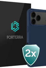 Forterra Forterra iPhone 17 Pro Hoesje Siliconen - Donkerblauw - 2 PACK