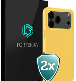 Forterra Forterra iPhone 17 Pro Hoesje Siliconen - Geel - 2 PACK