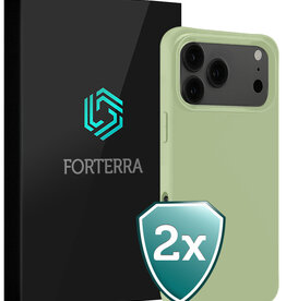 Forterra Forterra iPhone 17 Pro Hoesje Siliconen - Groen - 2 PACK