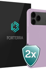 Forterra Forterra iPhone 17 Pro Hoesje Siliconen - Lila - 2 PACK