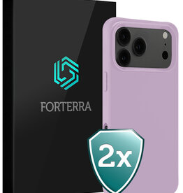 Forterra Forterra iPhone 17 Pro Hoesje Siliconen - Lila - 2 PACK