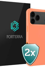 Forterra Forterra iPhone 17 Pro Hoesje Siliconen - Perzik - 2 PACK