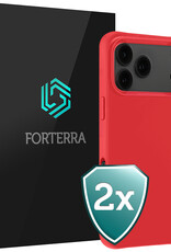 Forterra Forterra iPhone 17 Pro Hoesje Siliconen - Rood - 2 PACK