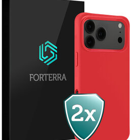 Forterra Forterra iPhone 17 Pro Hoesje Siliconen - Rood - 2 PACK
