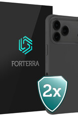 Forterra Forterra iPhone 17 Pro Hoesje Siliconen - Zwart - 2 PACK