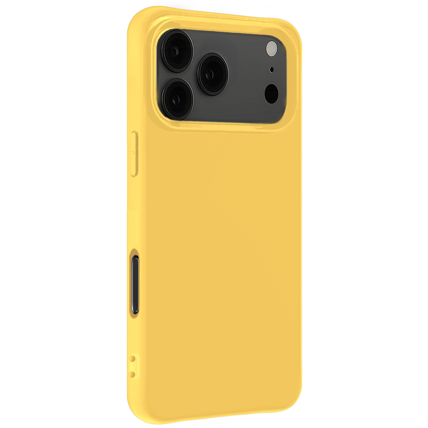 Forterra Forterra iPhone 17 Pro Hoesje Siliconen Met Screenprotector Met Dichte Notch - Geel