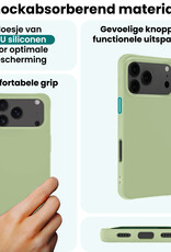 Forterra Forterra iPhone 17 Pro Hoesje Siliconen Met Screenprotector Met Dichte Notch - Groen
