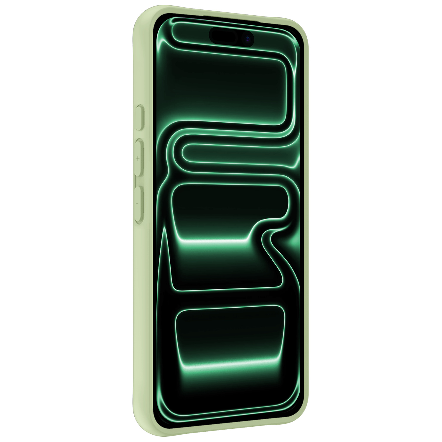 Forterra Forterra iPhone 17 Pro Hoesje Siliconen Met Screenprotector Met Dichte Notch - Groen