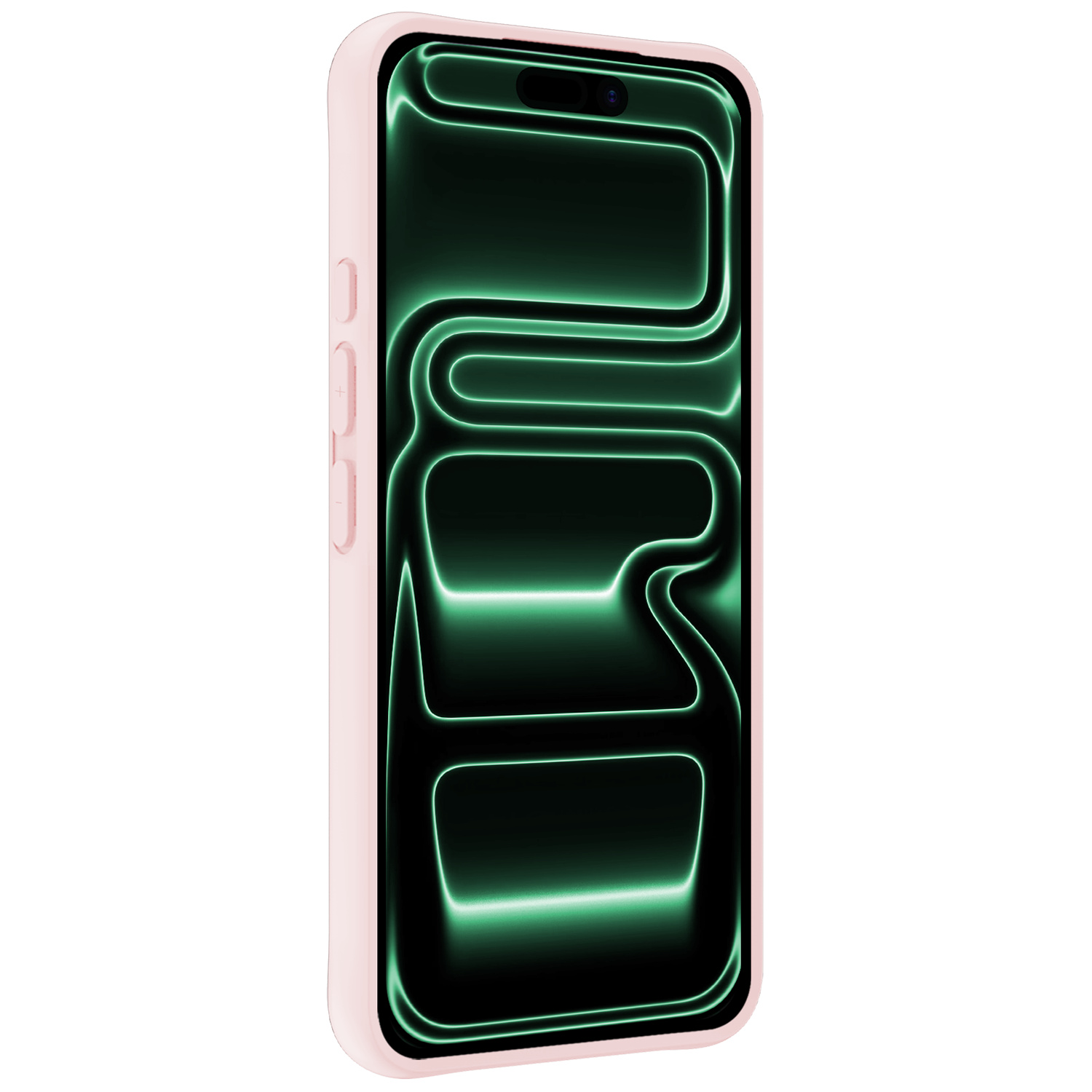 Forterra Forterra iPhone 17 Pro Hoesje Siliconen Met Screenprotector Met Dichte Notch - Lichtroze