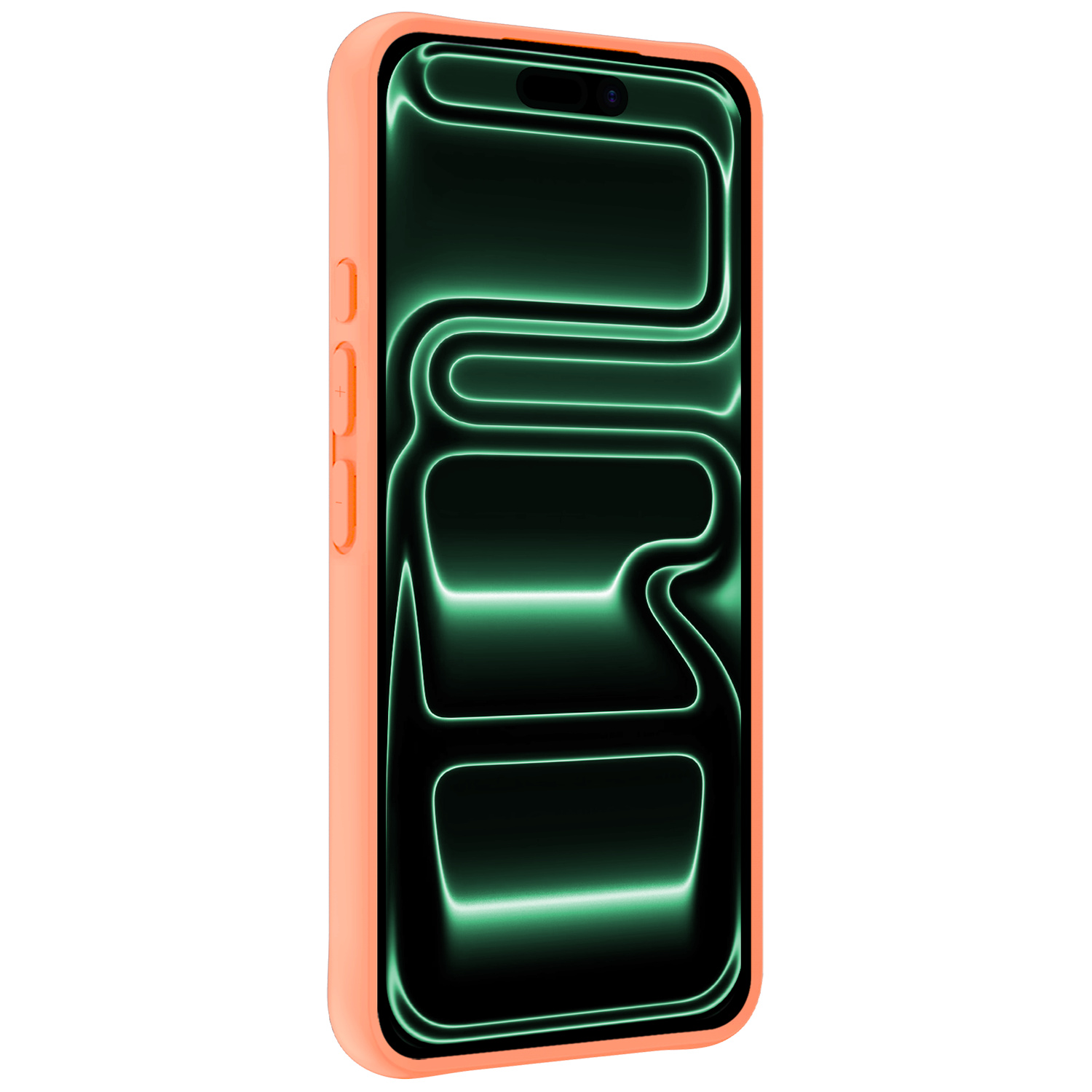 Forterra Forterra iPhone 17 Pro Hoesje Siliconen Met Screenprotector Met Dichte Notch - Perzik