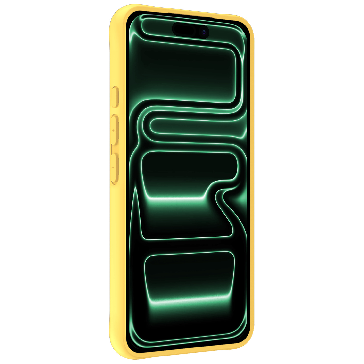 Forterra Forterra iPhone 17 Pro Hoesje Siliconen Met 2x Screenprotector Met Dichte Notch - Geel