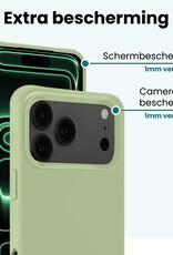 Forterra Forterra iPhone 17 Pro Hoesje Siliconen Met 2x Screenprotector Met Dichte Notch - Groen
