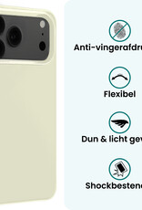 Forterra Forterra iPhone 17 Pro Hoesje Siliconen Met 2x Screenprotector Met Dichte Notch - Wit
