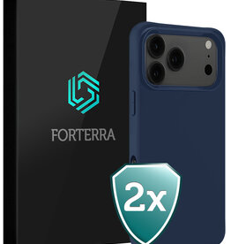 Forterra Forterra iPhone 17 Pro Max Hoesje Siliconen - Donkerblauw - 2 PACK
