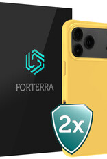 Forterra Forterra iPhone 17 Pro Max Hoesje Siliconen - Geel - 2 PACK