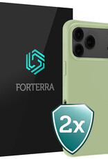 Forterra Forterra iPhone 17 Pro Max Hoesje Siliconen - Groen - 2 PACK