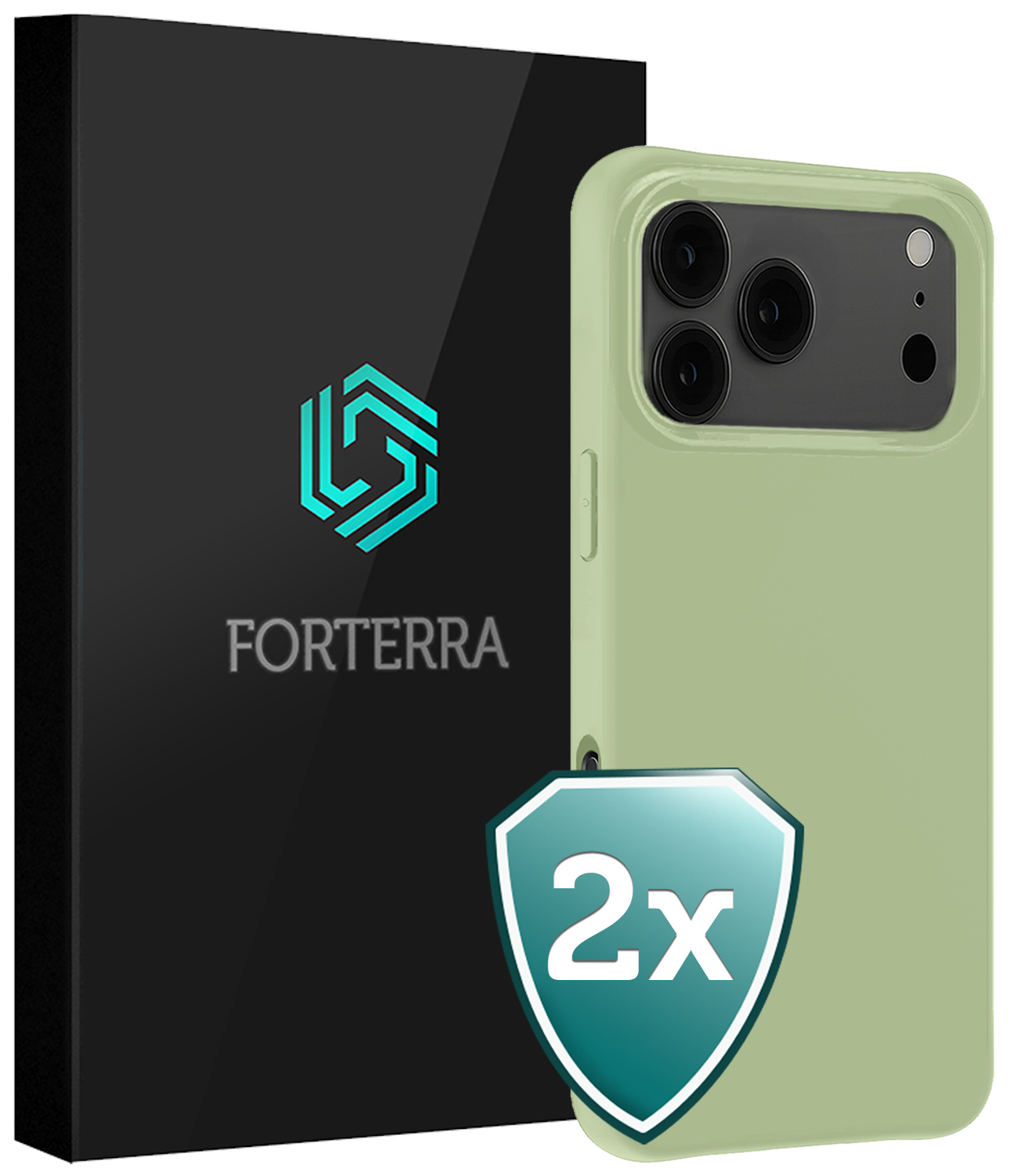 Forterra Forterra iPhone 17 Pro Max Hoesje Siliconen - Groen - 2 PACK