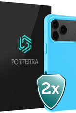 Forterra Forterra iPhone 17 Pro Max Hoesje Siliconen - Lichtblauw - 2 PACK