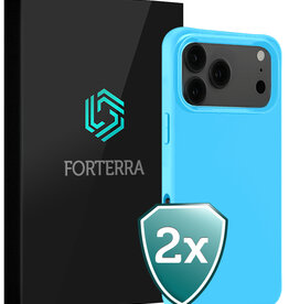 Forterra Forterra iPhone 17 Pro Max Hoesje Siliconen - Lichtblauw - 2 PACK