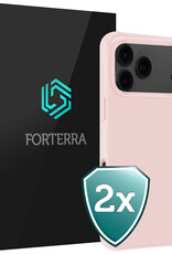 Forterra Forterra iPhone 17 Pro Max Hoesje Siliconen - Lichtroze - 2 PACK