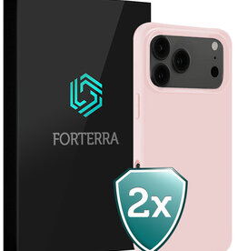 Forterra Forterra iPhone 17 Pro Max Hoesje Siliconen - Lichtroze - 2 PACK