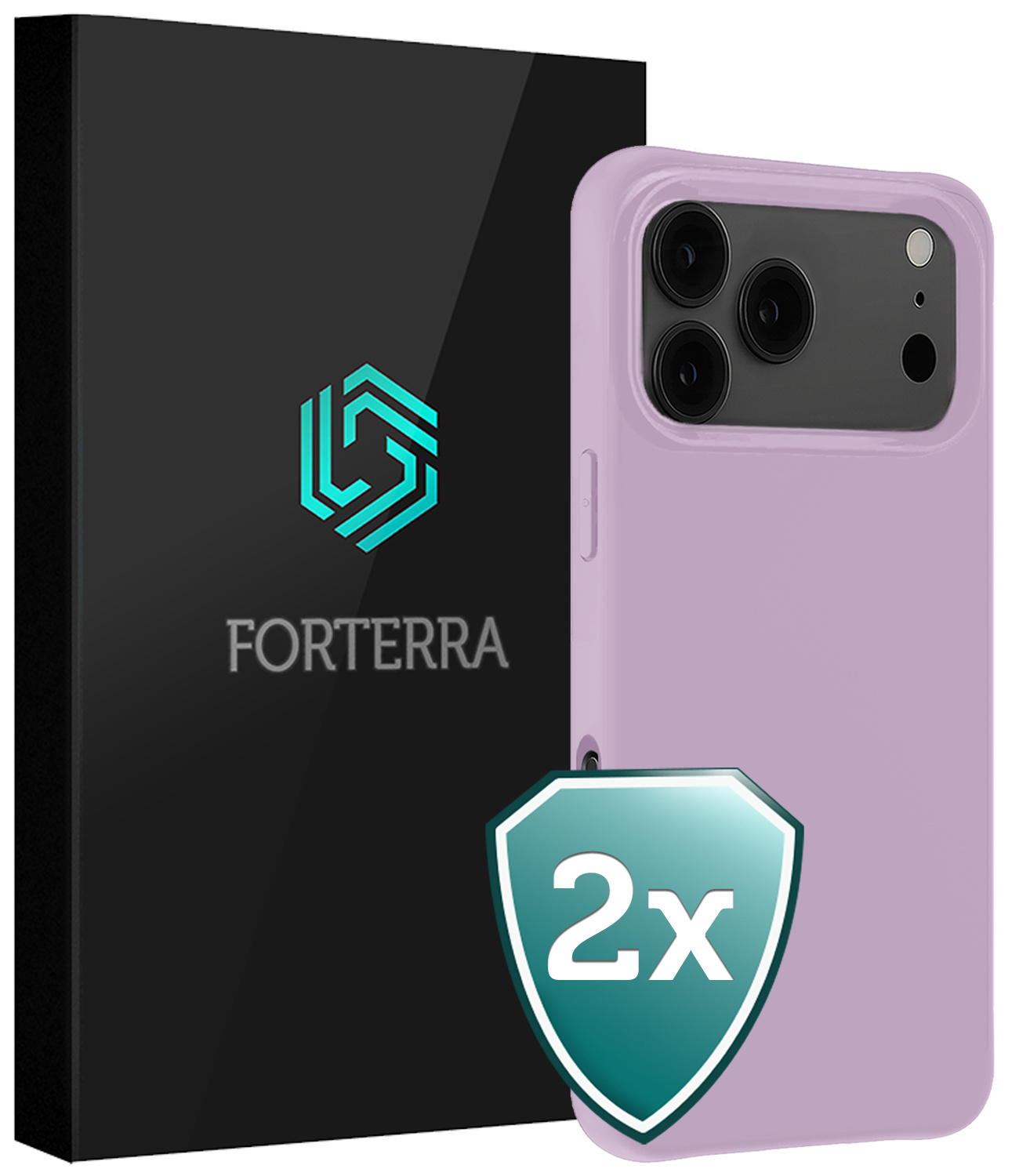 Forterra Forterra iPhone 17 Pro Max Hoesje Siliconen - Lila - 2 PACK