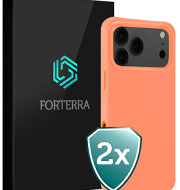Forterra Forterra iPhone 17 Pro Max Hoesje Siliconen - Perzik - 2 PACK