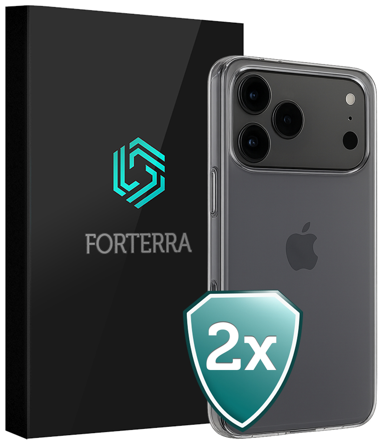 Forterra Forterra iPhone 17 Pro Max Hoesje Siliconen - Transparant - 2 PACK