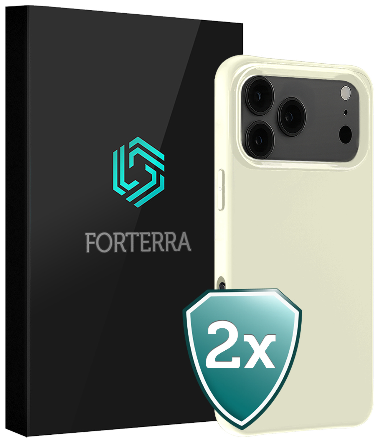 Forterra Forterra iPhone 17 Pro Max Hoesje Siliconen - Wit - 2 PACK