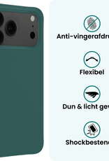 Forterra Forterra iPhone 17 Pro Max Hoesje Siliconen Met Screenprotector Met Dichte Notch - Donkergroen