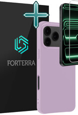 Forterra Forterra iPhone 17 Pro Max Hoesje Siliconen Met Screenprotector Met Dichte Notch - Lila