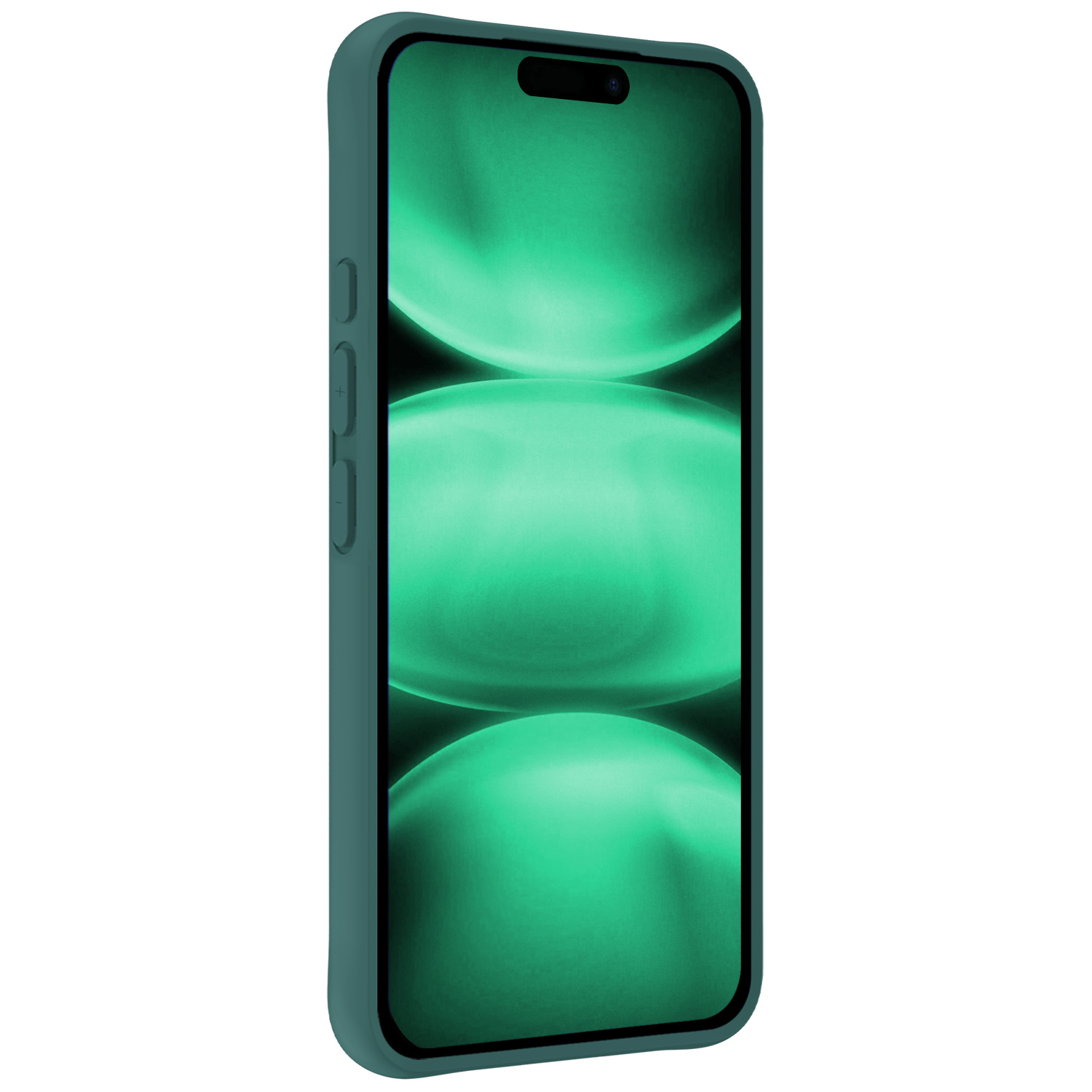 Forterra Forterra iPhone 17 Pro Max Hoesje Siliconen Met 2x Screenprotector Met Dichte Notch - Donkergroen