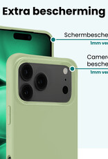 Forterra Forterra iPhone 17 Pro Max Hoesje Siliconen Met 2x Screenprotector Met Dichte Notch - Groen