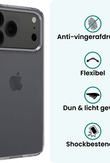Forterra Forterra iPhone 17 Pro Max Hoesje Siliconen Met 2x Screenprotector Met Dichte Notch - Transparant